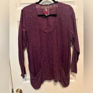 Jonny Was Long Sleeve Purple Blouse